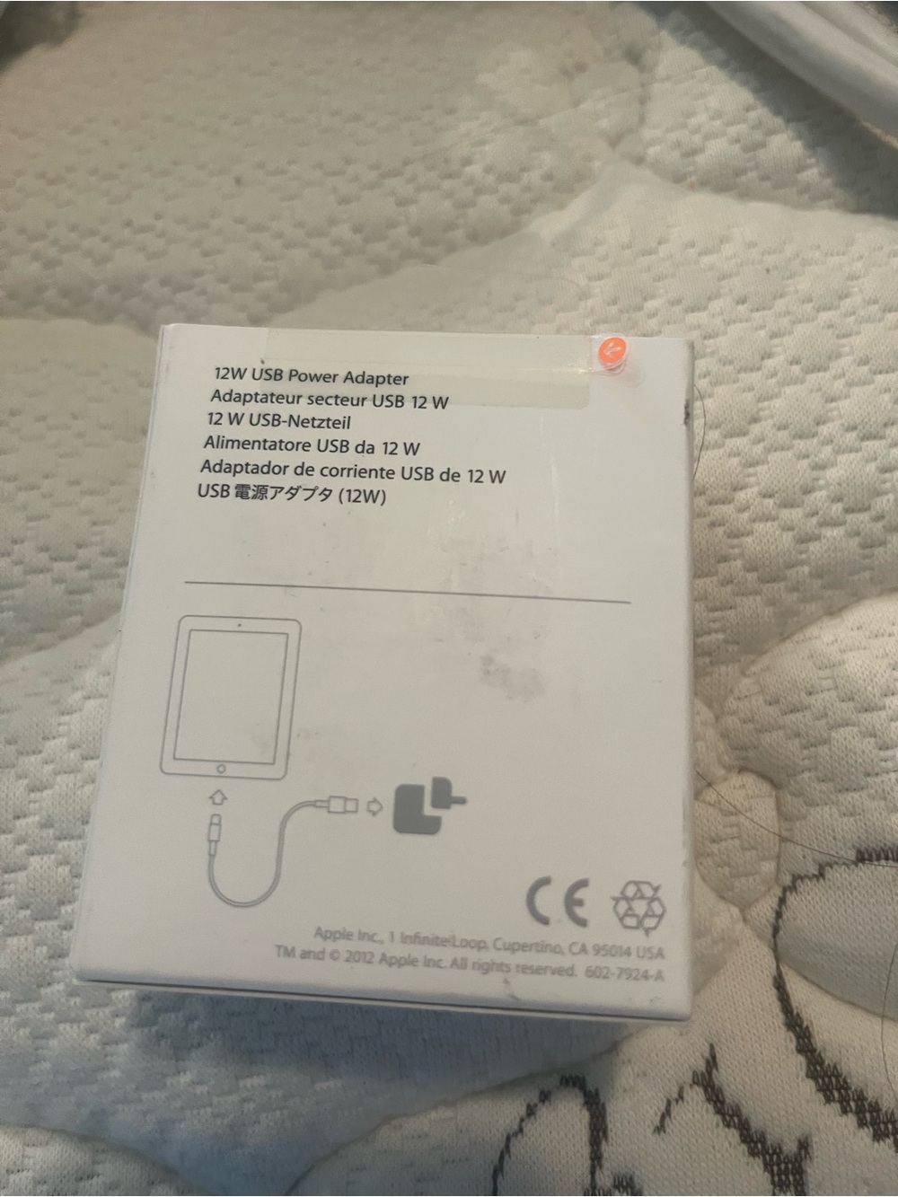 Apple 12W USB Power Adapter Charger - White